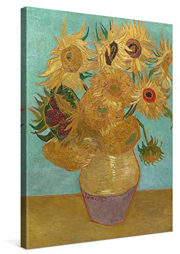 PICANOVA – Vincent Van Gogh Sunflowers 75x100 cm – Bild auf Leinwand – Leinwandbild – Premium Leinwanddruck – Kunstdruck Auf 2cm Holz-Keilrahmen Für Schlaf- Und Wohnzimmer