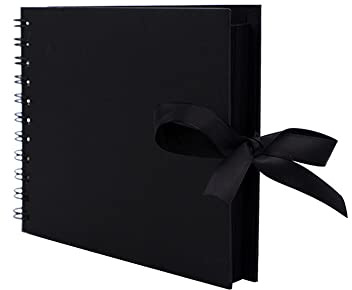 Scrapbook Fotoalben 30 Seiten A5 Album Kraftpapier Scrap Book DIY Handgemachtes Album Scrapbook (Schwarz)
