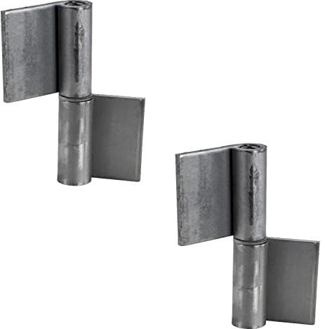 Gedotec Bisagras para soldar | 2 unidades – banda de soldadura para puertas de metal | bisagra de soldadura de altura 80 mm | DIN derecha | Bisagra resistente para puertas de jardín y maquinaria
