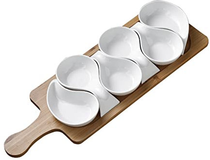 Insalatiera Piatto di salsa creativa separato separato piastra di frutta piastra di frutta piastra di bamboo vassoio pomeriggio tè snack piatto ristorante ristorante piatto piatto Piatto di antipasto