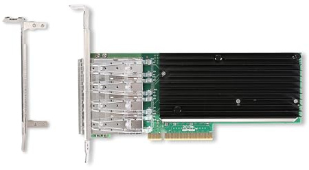 QSFPTEK 10G Ethernet Netzwerkkarte, 4*SFP Port PCI-E Server Netzwerkkarte mit Intel XL710-BM1 Chipsatz, 10 Gbit/s Ethernet Adapter, LAN NIC-Karte, Unterstützung für Windows Server/Linux/Vmware