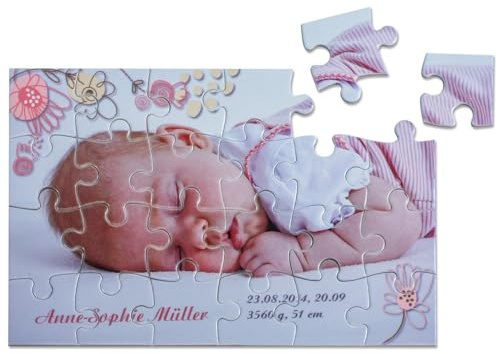 Ocadeau Personalisierbares Fotopuzzle mit 24 Teilen – Kleines Puzzle aus Karton 16,5 x 11 cm mit Farbdruck – Originelles Geschenk für Kinder oder Erwachsene