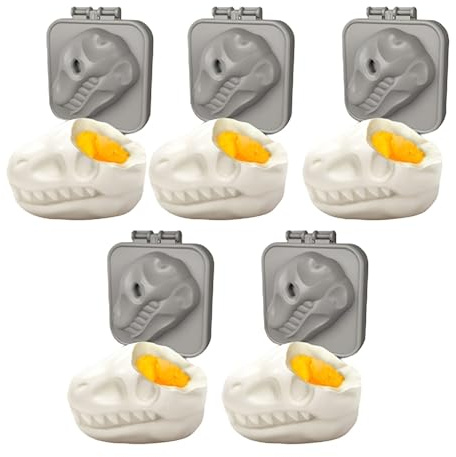 cowrc Dinosaur Skull Hard-Boiled Egg Mold, 5pcs ABS Dinosaur Skull Egg Mold, Black