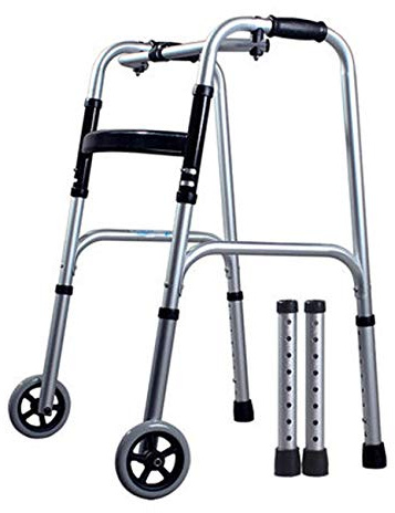 Deambulatore in lega di alluminio con ausilio per la deambulazione, con 2 rotelle assistite dal sedile,B (B)