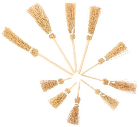 JECOMPRIS 30 STK Mini-Besen Mini-strohbesen Mini-zubehör Halloween-Dekoration Haushaltsdekoration Cosplay-Outfits Dekor Besen Mini-dekor Mini-hausbesen Spielen Handbuch Miscanthus Requisiten