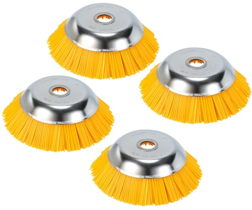 Gimisgu Lot de 4 brosses de désherbage professionnelles en acier pour débroussailleuse, coupe-herbes, 200 x 25,4 mm, accessoires de jardin
