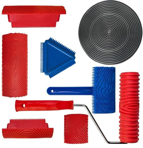 Wpsagek Wood Graining Tool - /Set Soft Rubber Wood Texture Roller - Paint Look Like Wood, Pattern Paint Rollers for Walls, Patterned Paint Roller for Walls Floors Fences