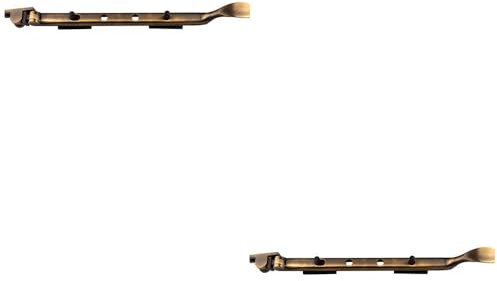 2 Pack - Victorian Casement Window Stay Handle & 2 Pins - 270mm Length Antique Brass Bar