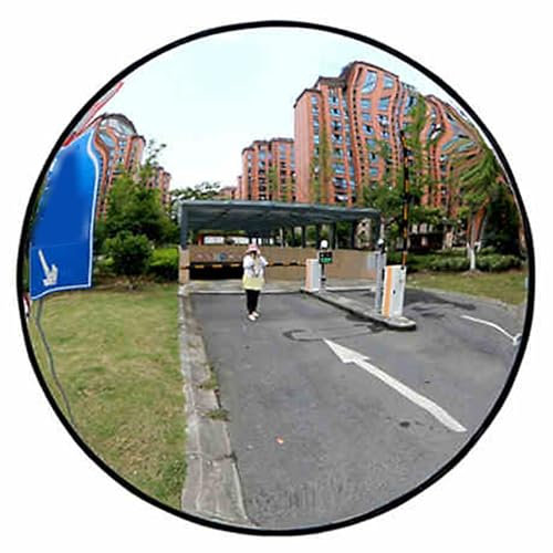 Schwarzer Konvexspiegel, Verkehrsspiegel, Eckspiegel, Einfahrtsspiegel für den toten Winkel, Sicherheitsspiegel für Garage, Lager, Einkaufszentrum，Innenbereich mit Klarer Sicht(30cm/12in)