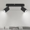 Dehobo Plafonnier LED 2 Spots Noir, GU10 Eclairage de Plafond Orientable à 350° Spots de Plafond Max. 50 Watt par Spot, Applique Murale Intérieure pour Cuisine Chambre Salon Sans Ampoule