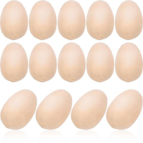 PartyKindom 100pcs Mini Wooden Eggs - 18cm Small Unpainted Wooden Eggs for Arts & Crafts - Decorative Easter for Home Decoration and Easter Basket Fillers