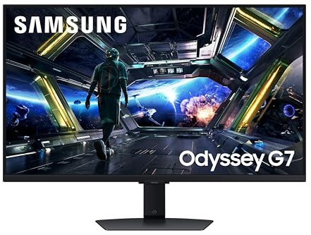 Samsung Odyssey G7 LS27DG702EUXXU 27 4K UHD IPS Gaming Monitor with Speakers - 3840x2160, 144Hz, 1ms, USB Hub, Freesync Premium Pro, Height Adjust (Renewed)