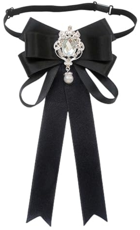 Nicear Cravatta a farfalla con fiocco e sciarpa da donna, accessorio per abbigliamento professionale da ufficio, nero, regolabile, elegante, formale