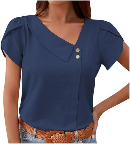 HAOLEI Camicia Donna Manica a Bocciolo Blusa Elegante Maniche Lunghe T Shirt con Scollo V Camicetta da Ufficio Camicia Estiva Casual Top Maglietta Donna Eleganti Maglietta Estate e Traspirante