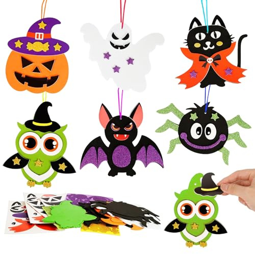GAROMIA Halloween Bastelsets Kinder Kürbis Bastelset Kindergeburtstag Basteln Halloween Kreative Kunsthandwerk für Jungen Mädchen Halloweenzeit Karneval