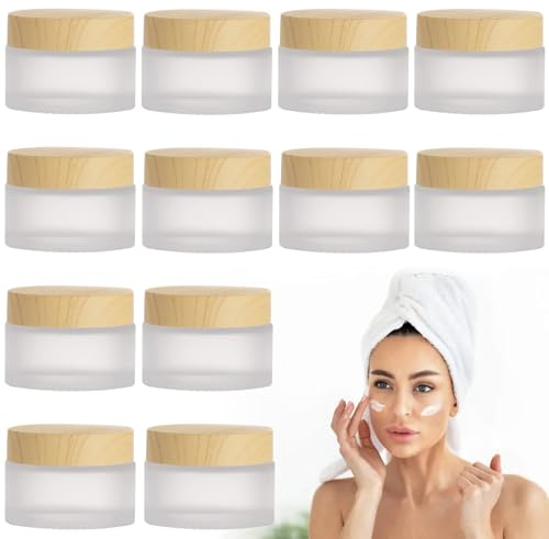 Lot de 12 boîtes à crème en verre blanc mat de 30 ml - Pour crème, crème, cosmétiques de voyage pour cosmétiques, baumes à lèvres, lotions, crèmes, échantillons de voyage