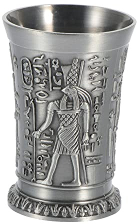 ZUNOXAZ Copa Retro Estilo Egipcio Antiguo 892p Color Estaño Metal Decorativa Para Escritorio Hogar Colección Artística