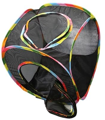 ZYHARUKO Stabiles, gefaltetes Netz, Katzentunnel, Spielspielzeug, mehrere Kammern, atmungsaktives Netz für Kätzchen, Indoor-Outdoor-Aktivität, interaktiv, Katzentunnelgewebe