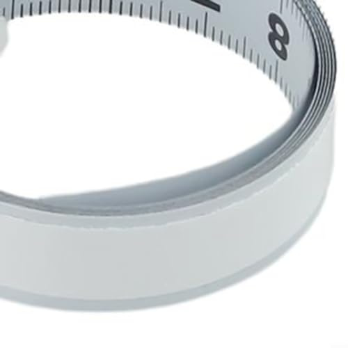 Jonikuper Steel Backing Metric Track Tape Measure for Miter Saw, Table Saw & Router Table – 1M or 2M Length, 13mm Wide, Backed Ruler for Woodworking Rails and Workbenches(2M-Left to Right)
