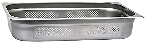 Saro - Bac GN 1/1 Perforé, Inox, Profondeur 100 mm, pour Cuiseur Vapeur et Bain-Marie, Contenance 14 l