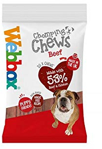 Webbox Prime Chomping Chews Beef Or Chicken Dog Treats (20 Treats Per Pack) 200g (Prime Chomping Chews Beef, 12 Pack)