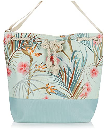 com-four® Große Strandtasche - Moderne Pooltasche für Strandutensilien - Damen-Shopper zum Einkaufen - Umhängetasche für Strand, Pool, Urlaub