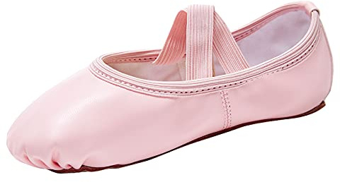 Stelle Ballet Shoes for Girls Soft Leather Dance Slippers(PK, 9MT) Pink