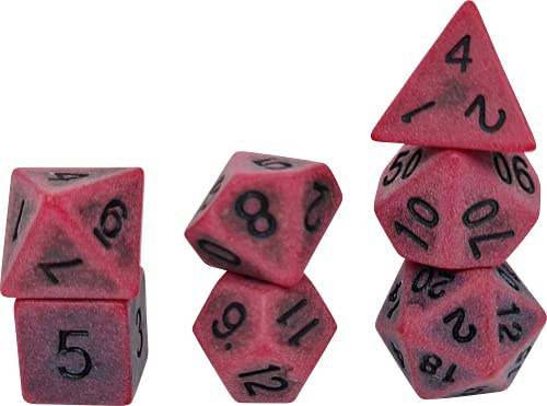 World of Dice - Antik-Serie - Würfelset für Pen and Paper, 7-teiliges Set, Würfel für D&D, DSA, Aborea, Cthulhu, Shadowrun und viele mehr