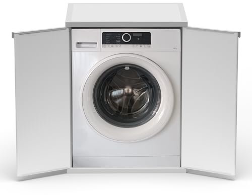 Adventa: Mobile Copri-Lavatrice in resina di PP, PVC e ABS, Universale, Facile da montare, Resistente all’umidità, Lavanderia, Garage, Esterno, 68,5L x 64,5P x 88H cm, Bianco