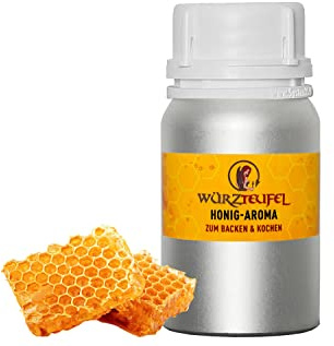 Aroma Honig, Honig - Aroma. Hochwertiges, hitzestabiles wasserlösliches Honigaroma für Lebensmittel. Hergestellt in EU. Flasche 100g