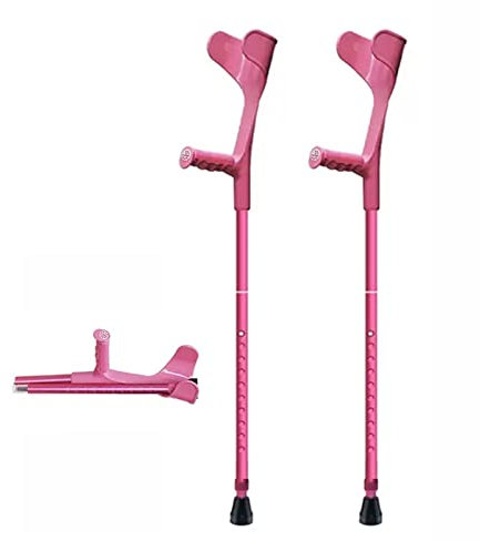 GHARAZ Klappbare Unterarm Krücken, Verstellbare Krücken für Herren, Elegant Krücken für Damen, Medizinische Krücken für Kinder (Color : Pink, Size : 2counts)