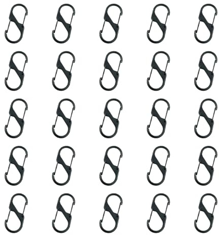 S Carabiner Small Alloy Snap Hook 20Pcs Mini Spring Clips 1.6 Inch Keychain Clip Tiny Clip Attachment Dual Gate S Binder Carabiner Wire Gate Snap Buckle Tool or Fishing/Camping/Outdoor Sports