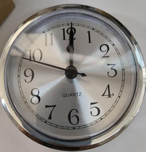 Asudaro 3-1/2 Zoll (90 mm) Uhrwerk Wand Quarzuhr Modernes Minimalistisches Design Gold/Silber Einbau Uhr Europäischer Stil Rund Einsteckuhrwerk Wanduhr für Wohnzimmer/Küche/Büro/Schlafzimmer Silber