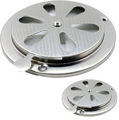 YOUNLEN 2 PCS Rosette d'aération en Acier Inoxydabl,Grille Ventilation Reglable en Acier Inoxydable,125 mm Grille de Ventilation Rond en Acier Inoxydable,pour Fumoir Bateau Maison Yacht