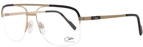 Cazal 7095 001 Herren-Brille, halbrand, quadratisch, 57 mm, Schwarzgold