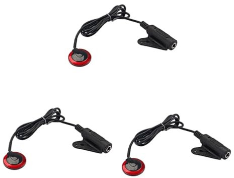 SAFIGLE 3stücke Guitar Pickup Piezo Mikrofon Für Akustikgitarre Banjo Violine Mandoline Und Ukulele Hochwertiger Tonabnehmer Schwarz Für Studio Und Live-aufnahmen