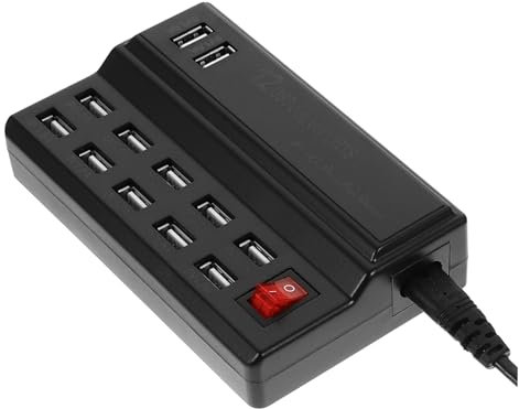 BESTonZON USB-ladestation Mit Anschlüssen Für Mehrere Geräte USB-Port-hub Mit Eu-stecker Kompatibel Mit Eingang Für Reisen Hause
