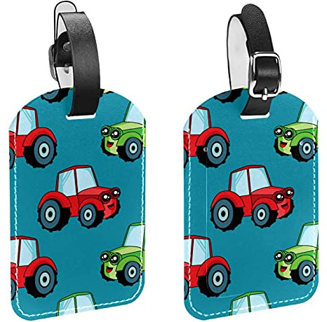 Aotmany Red Grren Classic Auto Gepäckanhänger 2 Pack PU Leder Gepäckanhänger Sichtschutz