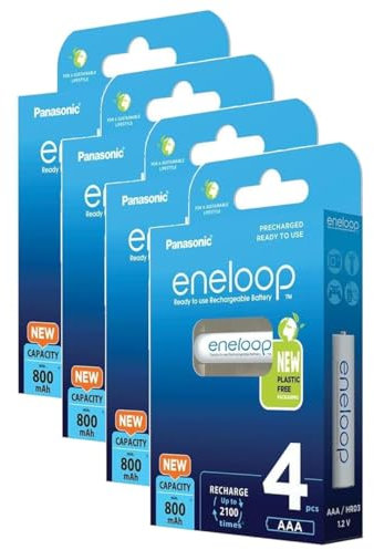 Eneloop 4 x 4 Rechargeable Ni-MH Micro AAA Batteries 800mAh