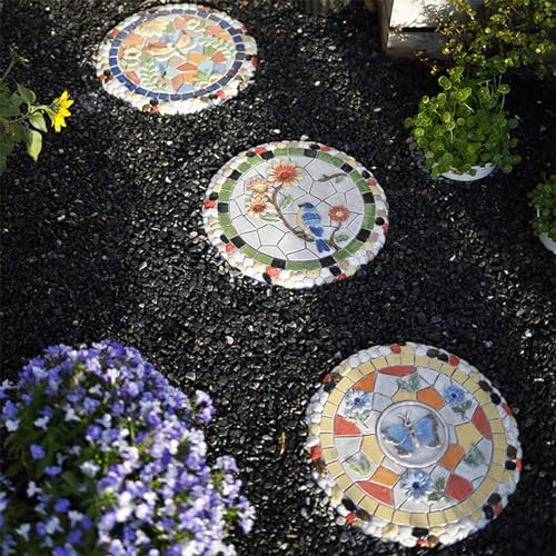 Trittsteine für Garten Bunter Garten-Trittstein für Den Rasen, Dekorative 3D-Stufensteine mit Tier-Pflanzen-Kieseleinheiten, DIY-Gehweg Außerhalb Des Blumenbeets Im Hinterhof, 35cm ( Color : 3-pack )