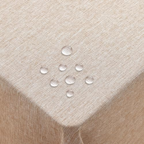 Homaxy Leinendeckeoptik Tischdecke Abwaschbar Eckig 100x140cm, Tischtuch Leinendecke Wasserabweisend Abwischbare, Lotuseffekt Schmutzabweisend Tischwäsche Tafeldecke, Leinen