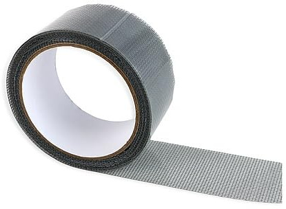 Generico Nastro Adesivo per Riparare Zanzariere - Ripara Strappi Rete per Zanzariera Super Autoadesivo - Fibra di Rete Grigia, 5cm X 200cm (1)