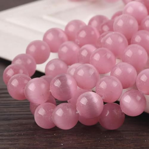 Cat Eye Glass Beads Round Loose Spacer Beads for Crafts DIY Jewelry Making 4.0Mm 6mm 8mm 10mm 12mm 14.0Mm 16mm-Pink-4.0Mm 100pcs