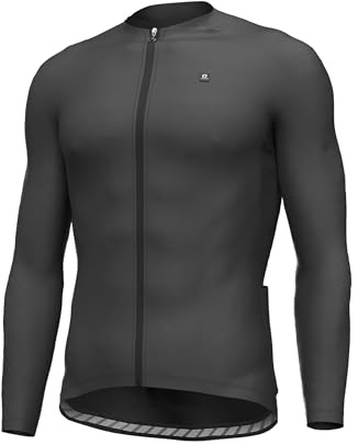 LAMEDA Radtrikot Herren Langarm mit 3 Taschen Fahrradtrikot Atmungsaktive Elastisch Schnell Trocknend Anti-Rutsch Reflektierend MTB Trikot Lang für Radsport Rennrad Laufen Sport