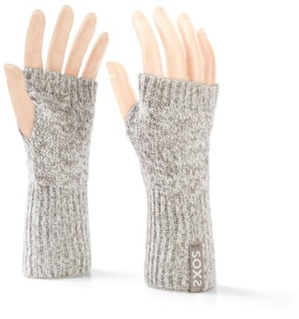 LK Trend & Style SOXS Gelenkwärmer warme Wollhandstulpen Armling mit Daumenloch, atmungsaktiv, hochwertige Schafwolle