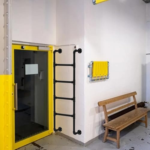 Ausstiegsleiter – Kellerausstiegsleiter aus Metall, Dachgeschossleiter Wandhalterung Fensterbrunnen-Ausstiegsleiter, 3,3–9,8ft Eingangsleiter Innen- und Außenbereich Etagenbettleiter Wohnmobilleiter(1