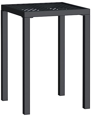 Hovothy Garten-Esstisch Multifunktionalen Couchtisch Gartentisch für Essen im Freien Teetisch für Terrasse Hinterhof oder Garten Gartenmöbelstück Eleganten Design Anthrazit 50x50x72 cm