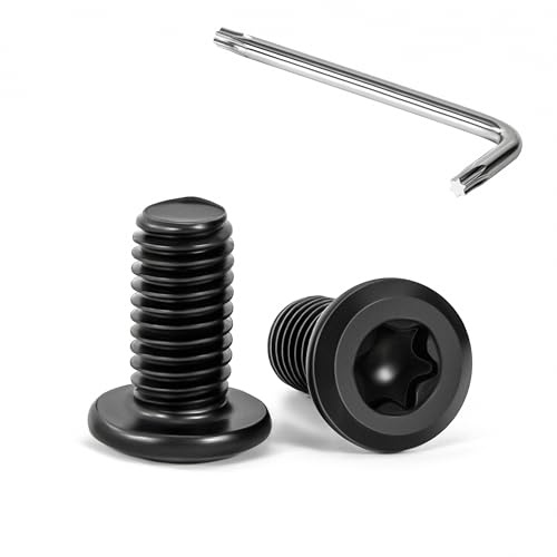 Tunejoy 20 Pezzi Viti a Testa Piatta Torx Nero M8 x 16 mm Vite a Testa Esagonale Bulloni in Acciaio Inox A2 V2A Bulloni per Mobili con Chiavi a T40 Filettatura Completa