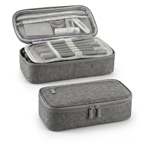 CNMTCCO Federmäppchen 5 Fächer, großer Vorrat federmäppchen große Größe mäppchen teenagerfeder mäppchen Unisex (Grey)