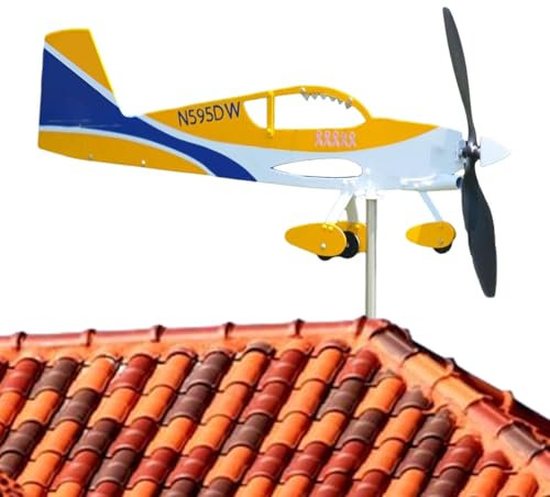 Kostengünstiges Windflugzeug, Windmühle mit Metallspieß, Wind, Windspiel für den Außenbereich, Wetterdekoration, kinetische Skulptur, Dekoration